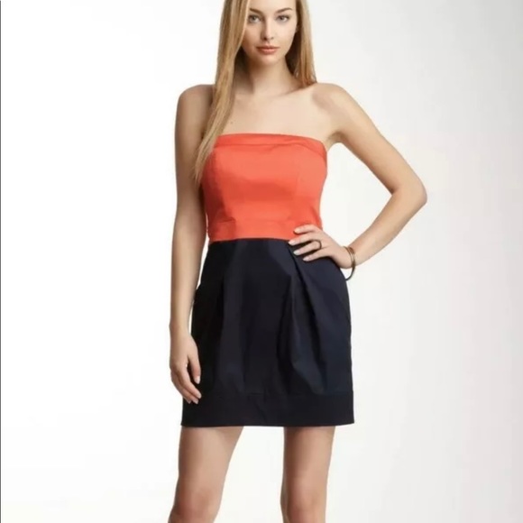 French Connection Color-block Strapless Dress - Picture 1 of 8